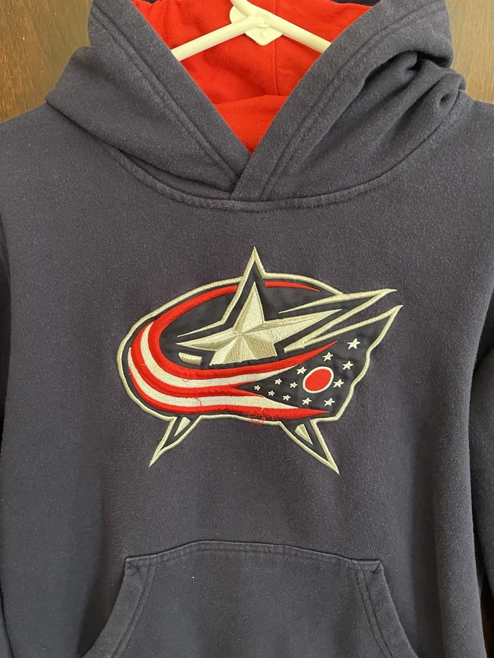 NHL Columbus Azul Chaquetas Cosidas Sudadera con Capucha Juvenil Grande Azul Foto 3 de 4