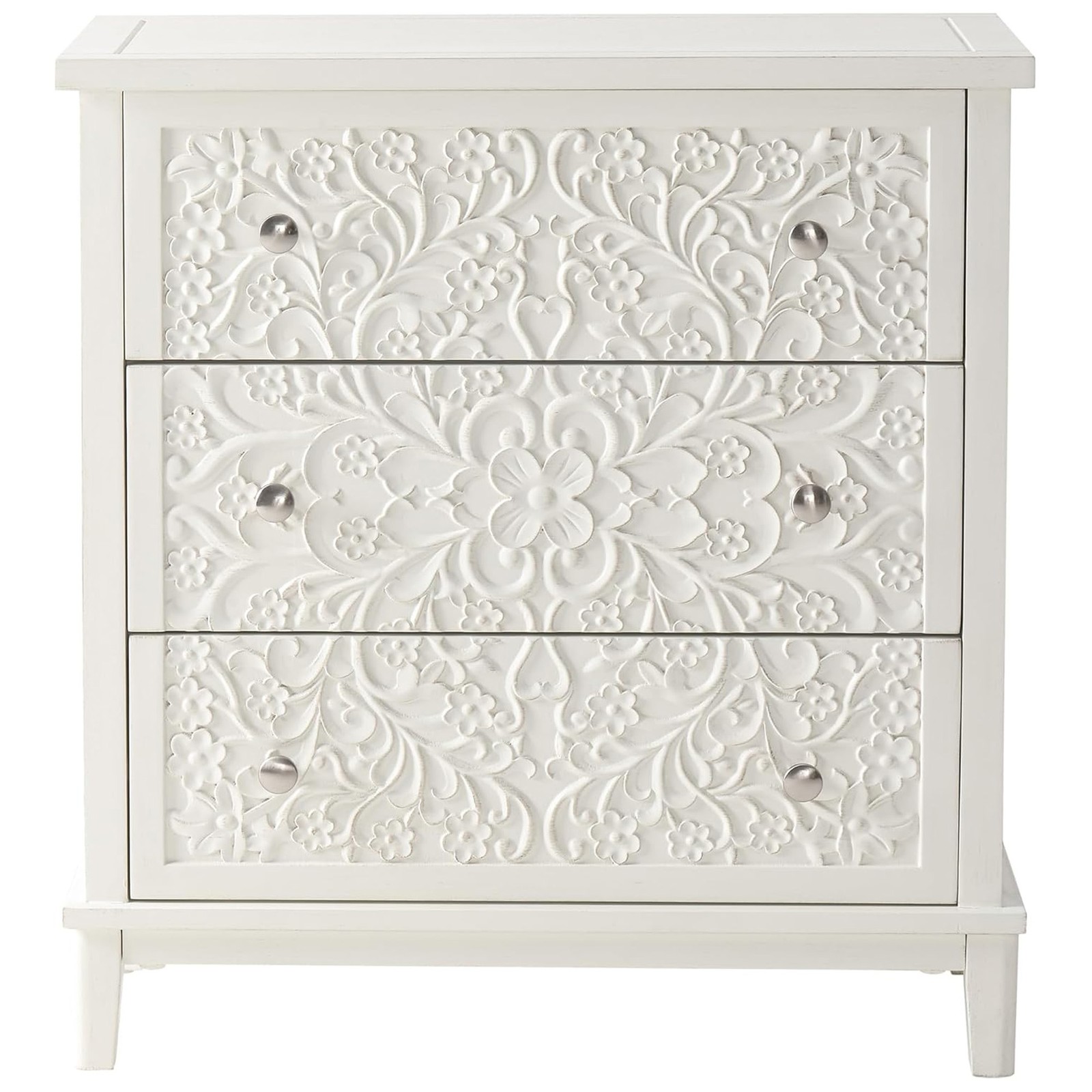 COZAYH 3-Drawer Flower Motif Dresser for Home & Bedroom, Ful