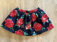 Janie  Jack Rose Floral Skirt Navy Blue Red Tulle Lining Size 12-18m