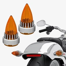 2X 2"Turn Signal Light Lenses Amber Covers Clip-On For Harley Road Glide Softail
