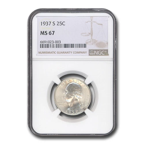 1937-S Washington Quarter MS-67 NGC