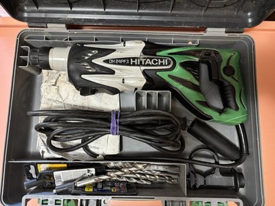 Hitachi DH24PF3 SDS-Plus 15/16'' Rotary Hammer 3-Mode w/ Case & 11 Bits   Used