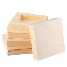 5 Pack 4 x 4 inch Wood Panel Boards, Unfinished Wood Canvas Panels for Crafts...