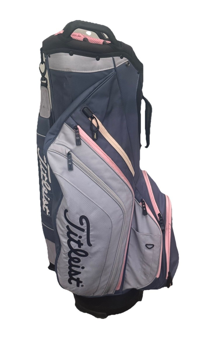 Titleist cart bag pink grey 14 way dividers Rain Cover Womens Golf