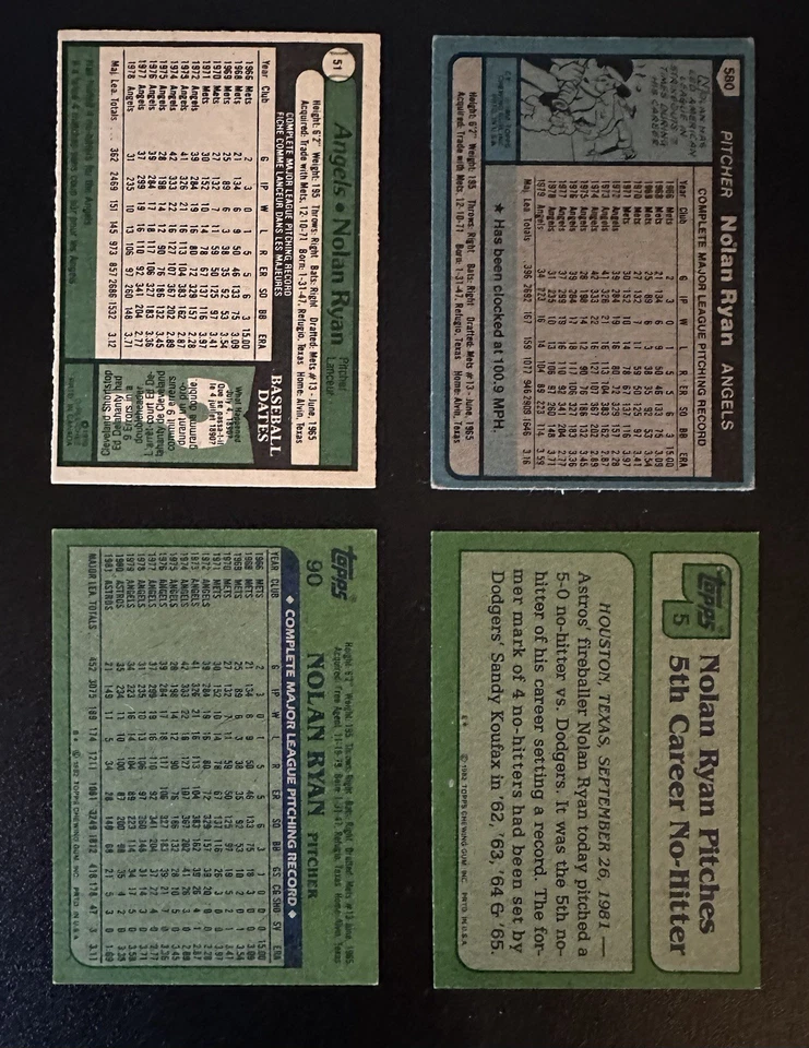 🔥Lote de 16 tarjetas NOLAN RYAN de los años 70, 80 y 90. Incl. su O Pee Chee 1979 Foto 3 de 4