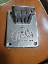 BALLY Slot Machine Coin Slot Chute 1940's - Chrome Nickle Five Cent - Red Logo