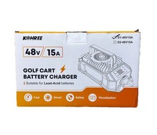 Golf Cart Battery Charger 15A 48V for Club Car with 3-Pin Round Plug
