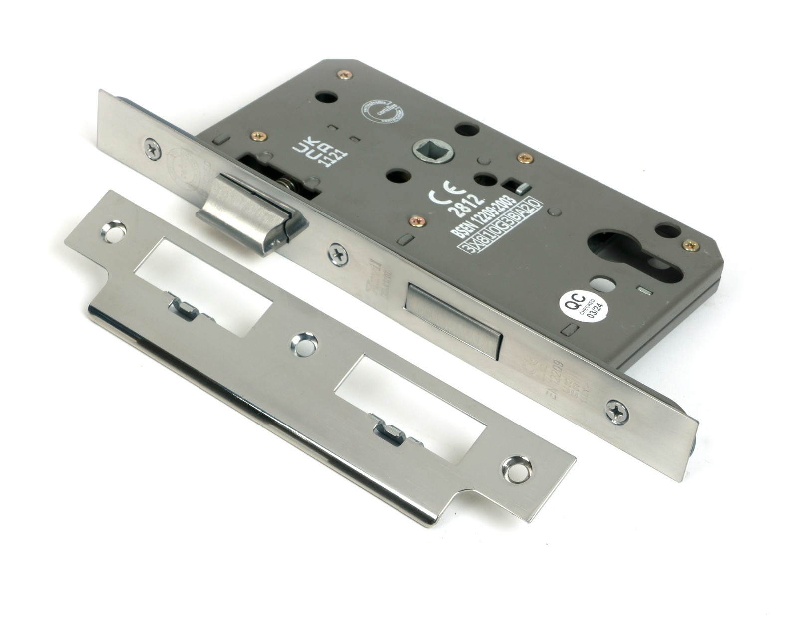From The Anvil 51808 Polished SS Euro Din Sash Lock - 60mm Backset/72mm Centre
