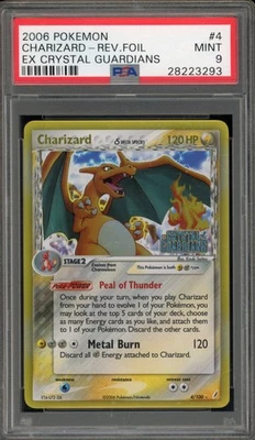 Pokemon Charizard EX Crystal Guardians Reverse Holo Rare #4 PSA 9 Mint