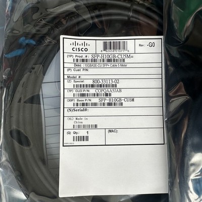 Original Cisco SFP-H10GB-CU5M 5M SFP+ Passive Copper 10G Direct Attach Cable