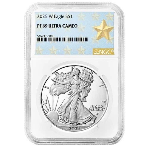 2025-W Proof $1 American Silver Eagle NGC PF69UC West Point Star Label