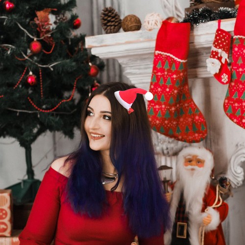 3 Stück entzückende Weihnachtsmütze Haarnadeln Partyzubehör Handarbeit Haarspangen rot - Bild 9 von 12