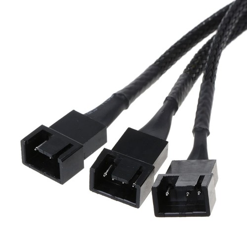 New Fan PWM Extender Cable 4pin to 3 Ways Y Splitter 4pin to 3 x 4pin/3pin Expan - Picture 6 of 8