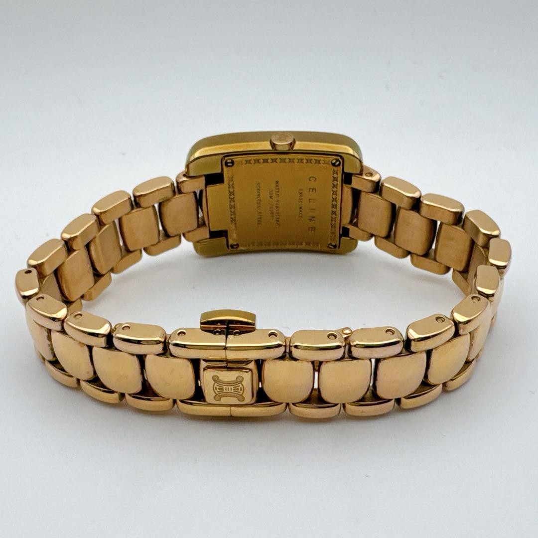 【激レア】vintage CELINE Triomphe wristwatch CELINE Triomphe Stainless Steel Analog Quartz Watch Gold