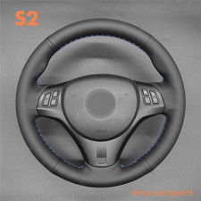 Genuine Leather Steering Wheel Cover Stitching Wrap For Bmw M3 E90 E91 E92 E93 C