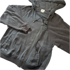 Lacoste Women's Lightweight Asymmetric Zip Hooded Jacket Gray Size 38/Medium