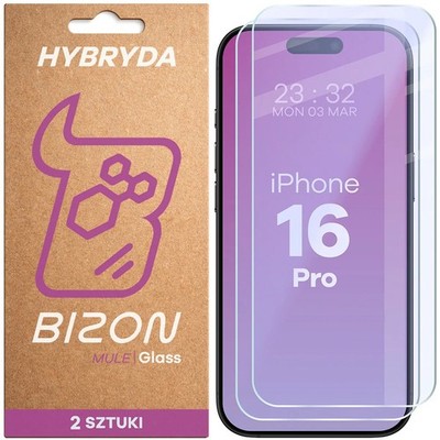 2x Schutzglas für iPhone 16 Pro Bizon Displayschutzglas Hybridglas Handyglas