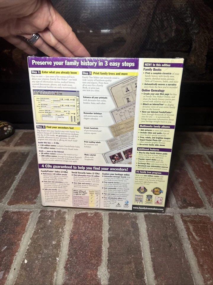 Family Tree Maker Standard Edition III Windows 95 3.1 4 CD-ROM Broderbund V4 NEW - Image 3 of 4