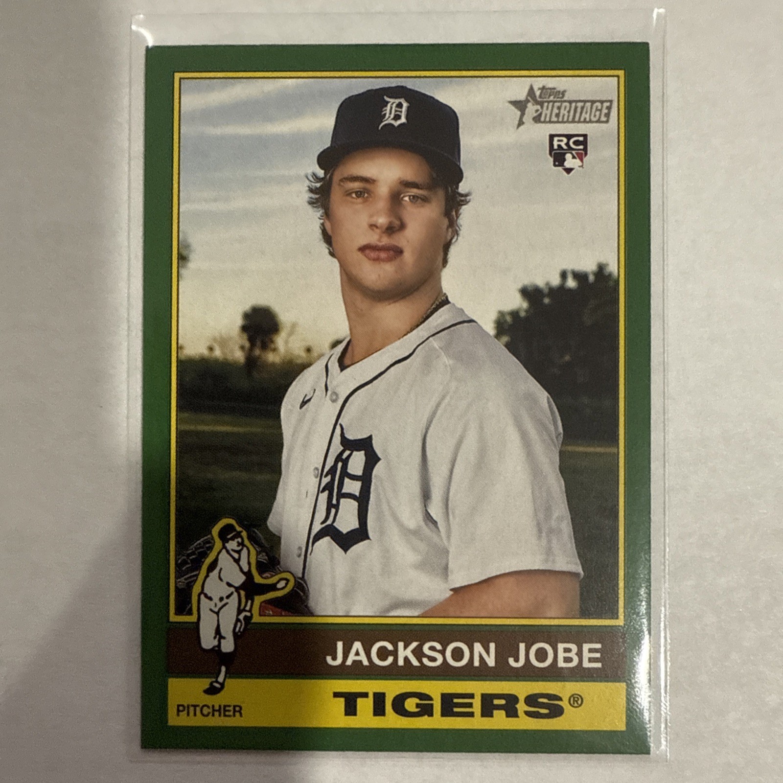 2025 Topps Heritage - Jackson Jobe #389 Dark Green Border (RC)