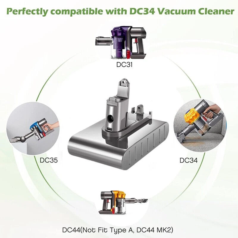 Batteria 6,8 AH per Dyson DC31 DC34 DC35 DC44 DC45 Animal Sony Cell batteria di ricambio tipo B - Immagine 2 di 4