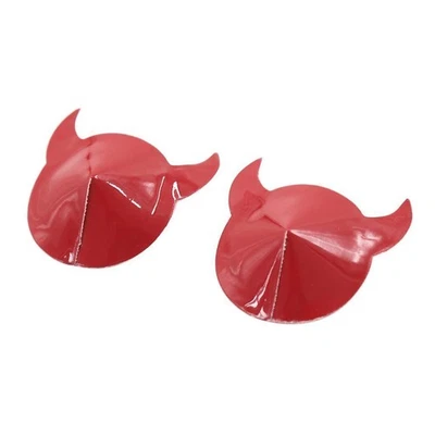 Cache-tétons en similicuir, autocollants en forme de corne pour les seins, - Photo 1/3
