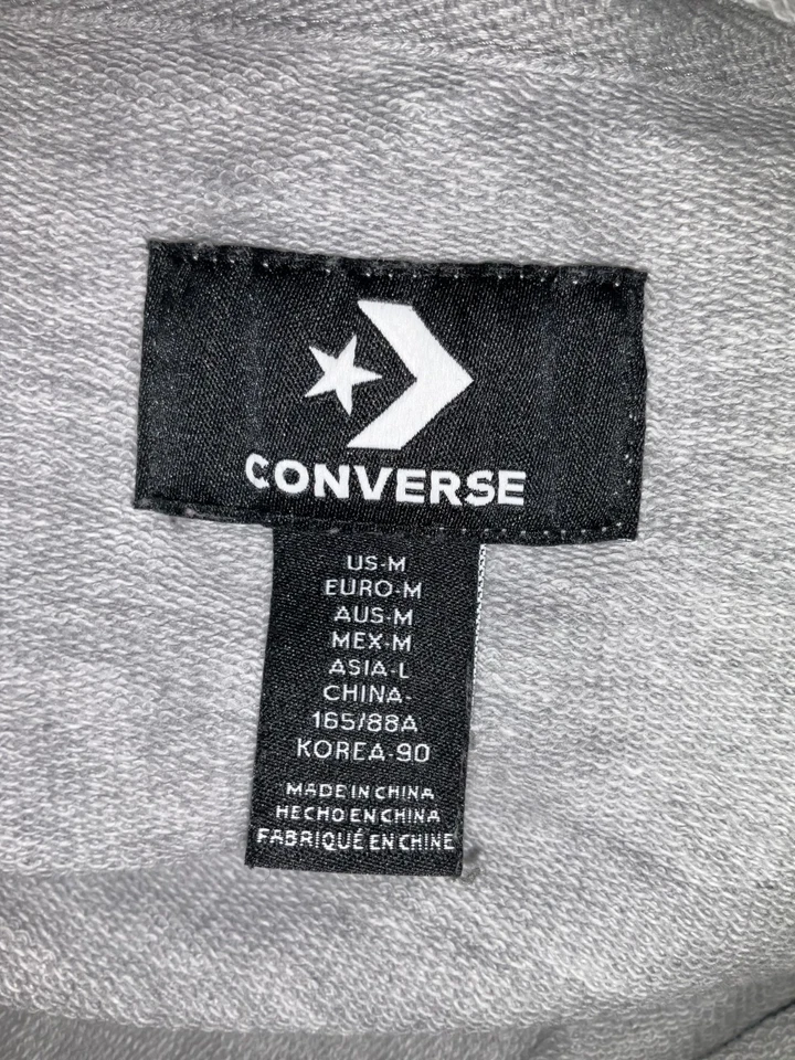 Sudadera con capucha corta Converse para mujer gris medio Foto 3 de 3