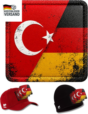 Klett Patch Deutschland Türkei Flagge Diagonal Fan Patch für Cap