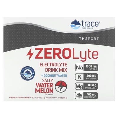2 X Trace Minerals �, ZeroLyte Electrolyte Drink Mix, Salty Watermel-Worldwide