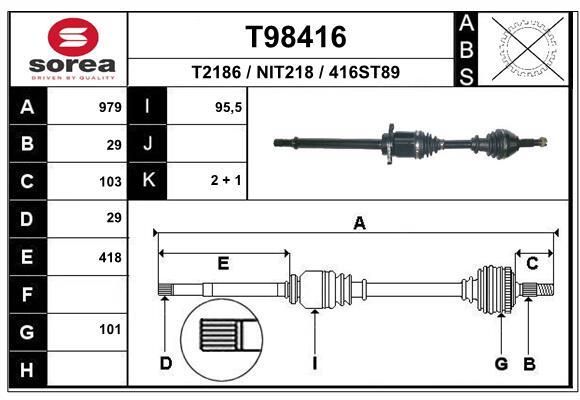 EAI Antriebswelle Vorne Rechts FüR Nissan Qashqai +2 I J10 JJ10 Koleos Hy_-image