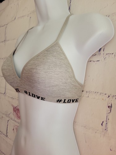Wonder Nation Girls Bra size 36 Gray #LOVE Graphic Lightly Lined Spaghetti Strap - Picture 6 of 13