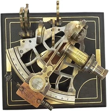 Brass Sextant with Box J. Scott London , Nautical Maritime Gift, Navigational 