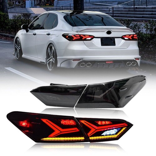 LH&RH Smoked LED Tail Lights for Toyota Camry Sedan 2018-2024 - Picture 4 of 19