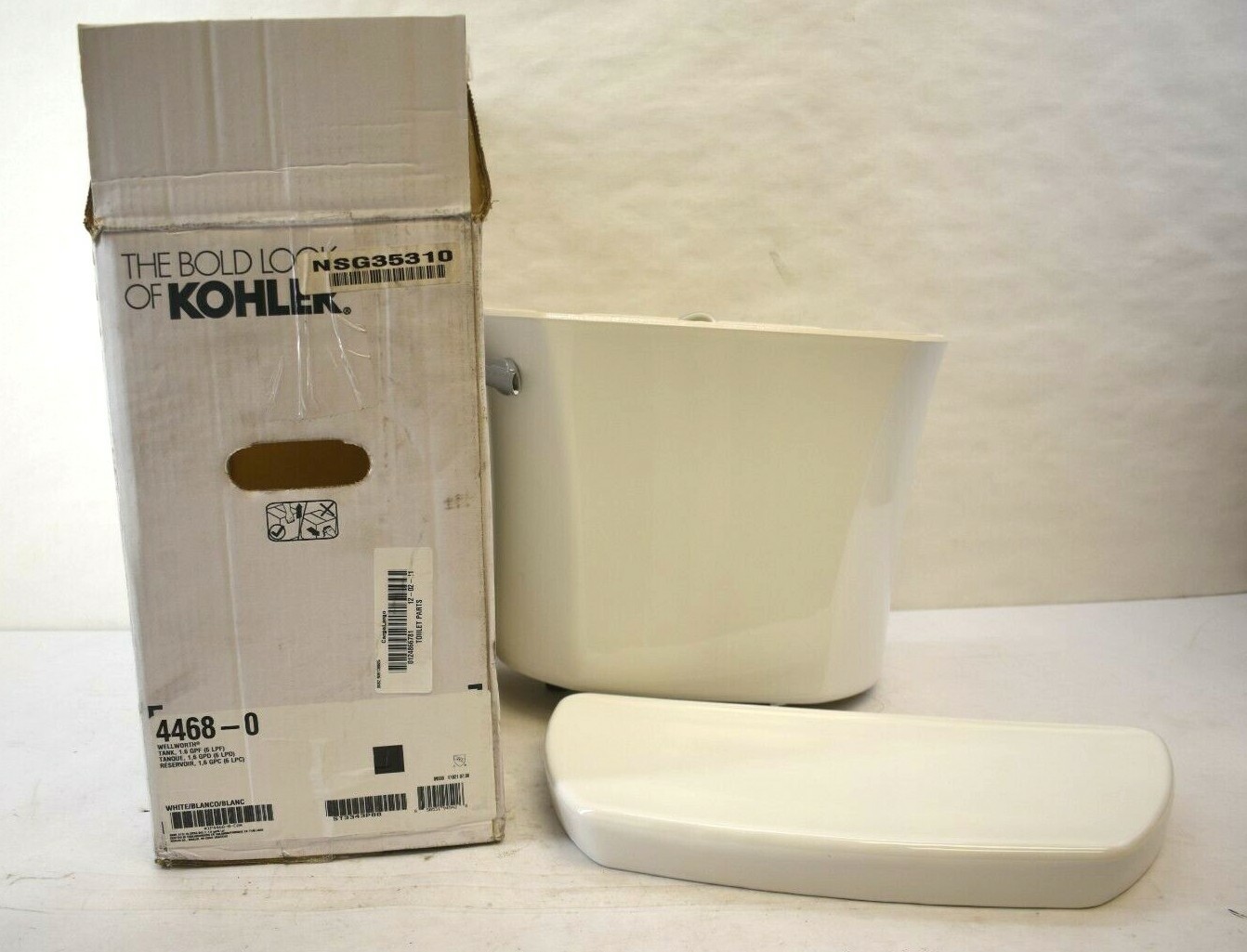 Kohler K44680 Wellworth White 1.6 GPF Toilet Tank Left Hand Chrome Lever eBay