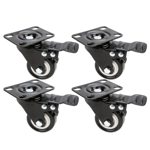 4Pack Heavy Duty 2" 50mm Castor Wheel Trolley Cart Caster & Brake Swivel Wheels - Picture 10 of 12