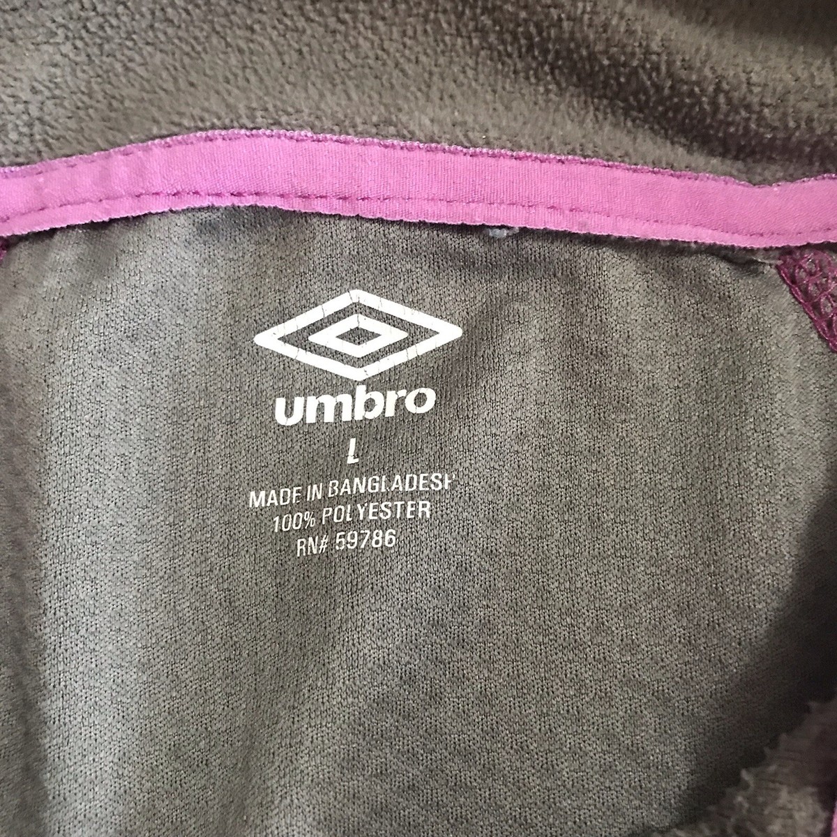 Umbro 2 Tones Fleece Quarter Zip Pullover Long Sleeve Athletic