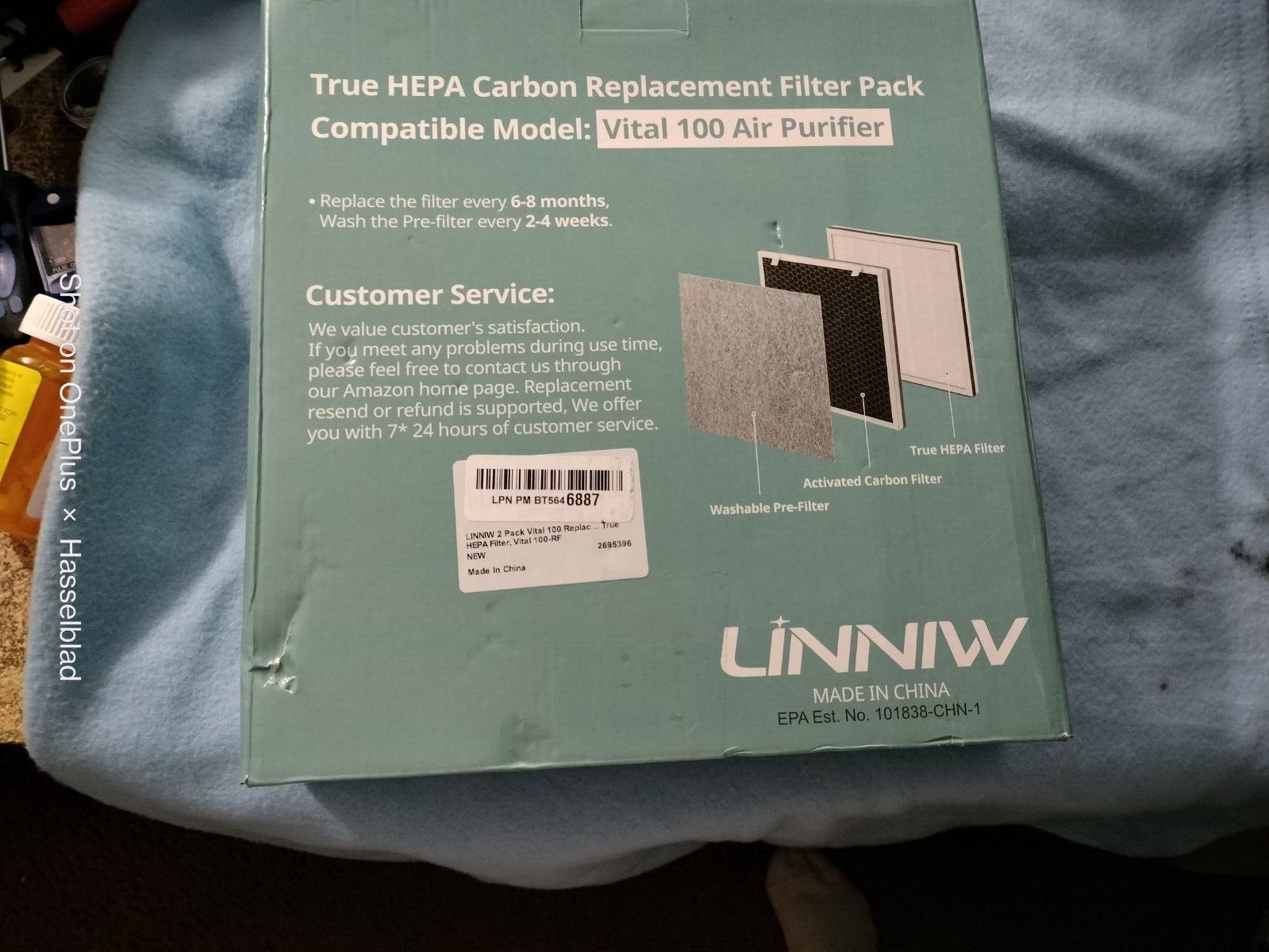 Air Purifier Replacement Filter For Leviot Vital 100 RF - 2 Pack New-image