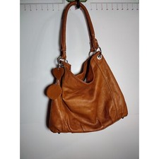 Italian Made Genuine Leather Hobo Bag Soft Brown Large Size Shoulder Bag With He