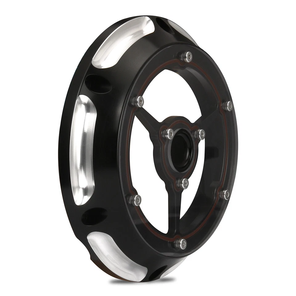 CNC edge Cut Clarity Derby Covers For Harley Sportster Roadster XL1200R 04-08 Foto 2 de 4