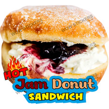 Eiswagen Aufkleber Hot Jam Donut Sandwich B Sticker Eisbecher Anh&auml;nger Whippy
