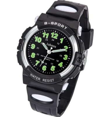Kinderuhr Jungen Mädchen Analog Quartz Uhr mit Armbanduhr Kautschuk Wasserdicht