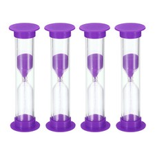 1 Minute Sand Timer, 4Pcs Small Sandy Clock, Count Down Sand Glass Purple