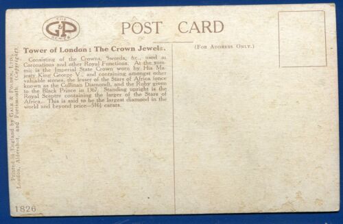 Tower of London Crown Jewels vintage old postcard - Picture 2 of 2