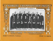 1905 GIANTS vs. ATHLETICS World Series Program Robert Opie REPRINT #27 of 1,000