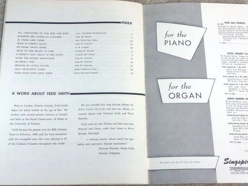 Crusade Piano Solos Vol. 1 by Tedd Smith, Billy Graham (1964) - Picture 7 of 7