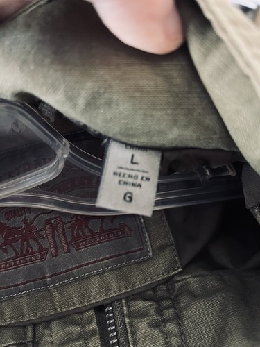 Levis Feldjacke Herren L Military Cargo Mantel Stepp gefüttert Zip Snap olivgrün - Bild 6 von 9