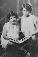 Sisters In White Dresses Reading Portrait Classic 4 by 6 Reprint Photograph