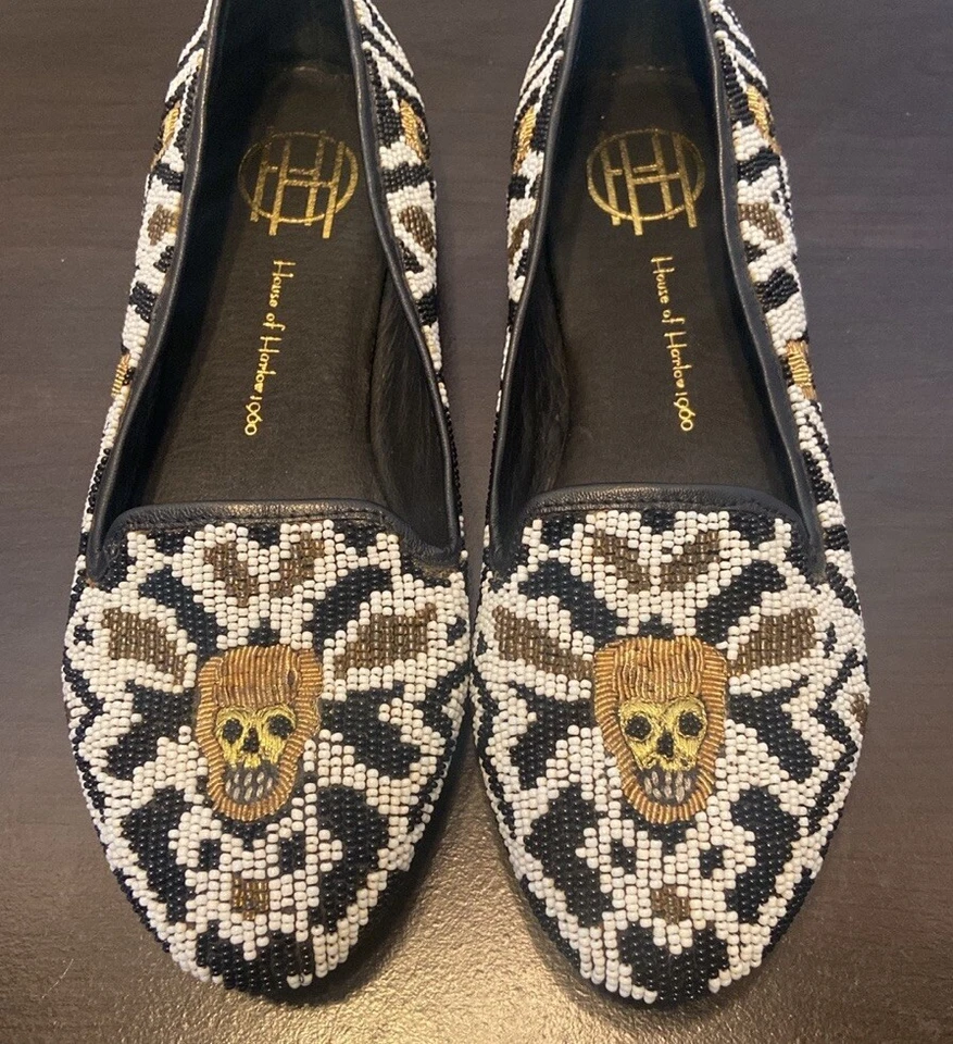 Casa de Harlow 1960 Zenith Calavera Cuentas Planas Talla 7 Foto 3 de 4