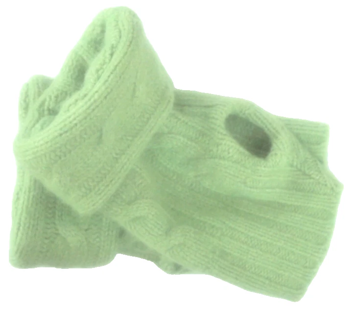 FINGERLESS GLOVES GREEN 100% MERINO WOOL M - L MEDIUM - LARGE MITTENS ARM WARMER - Image 2 of 2