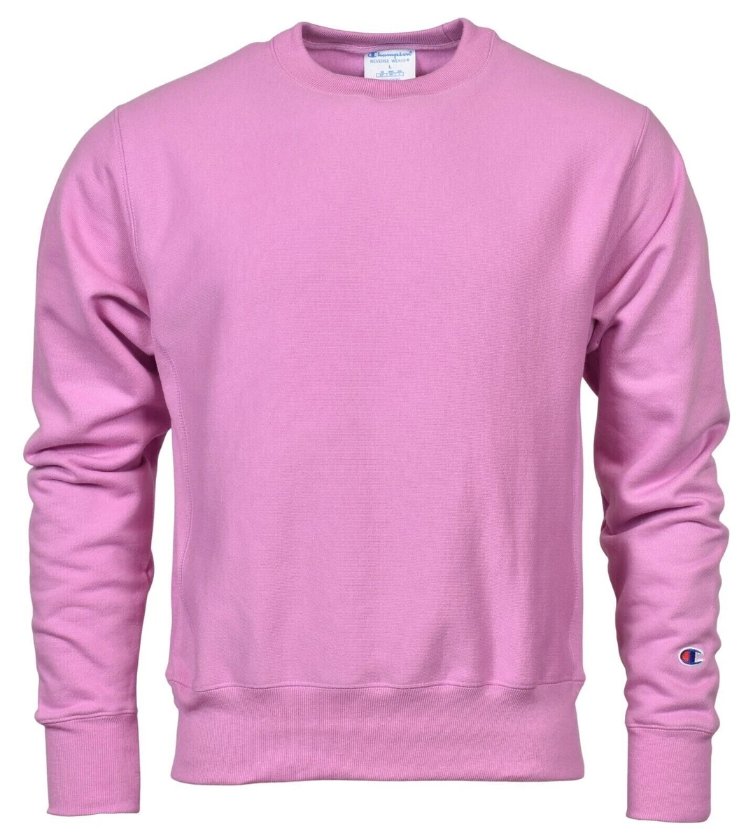 Champion Men s Long Sleeve Crewneck Sweatshirt Pink Large