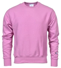 Champion Men's Long Sleeve Crewneck Sweatshirt - Pink - Large